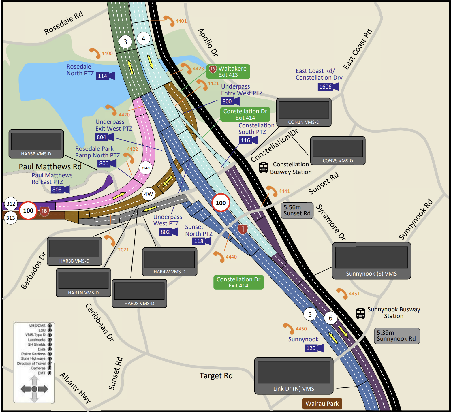 State Highway motorway to motorway interchange graphic